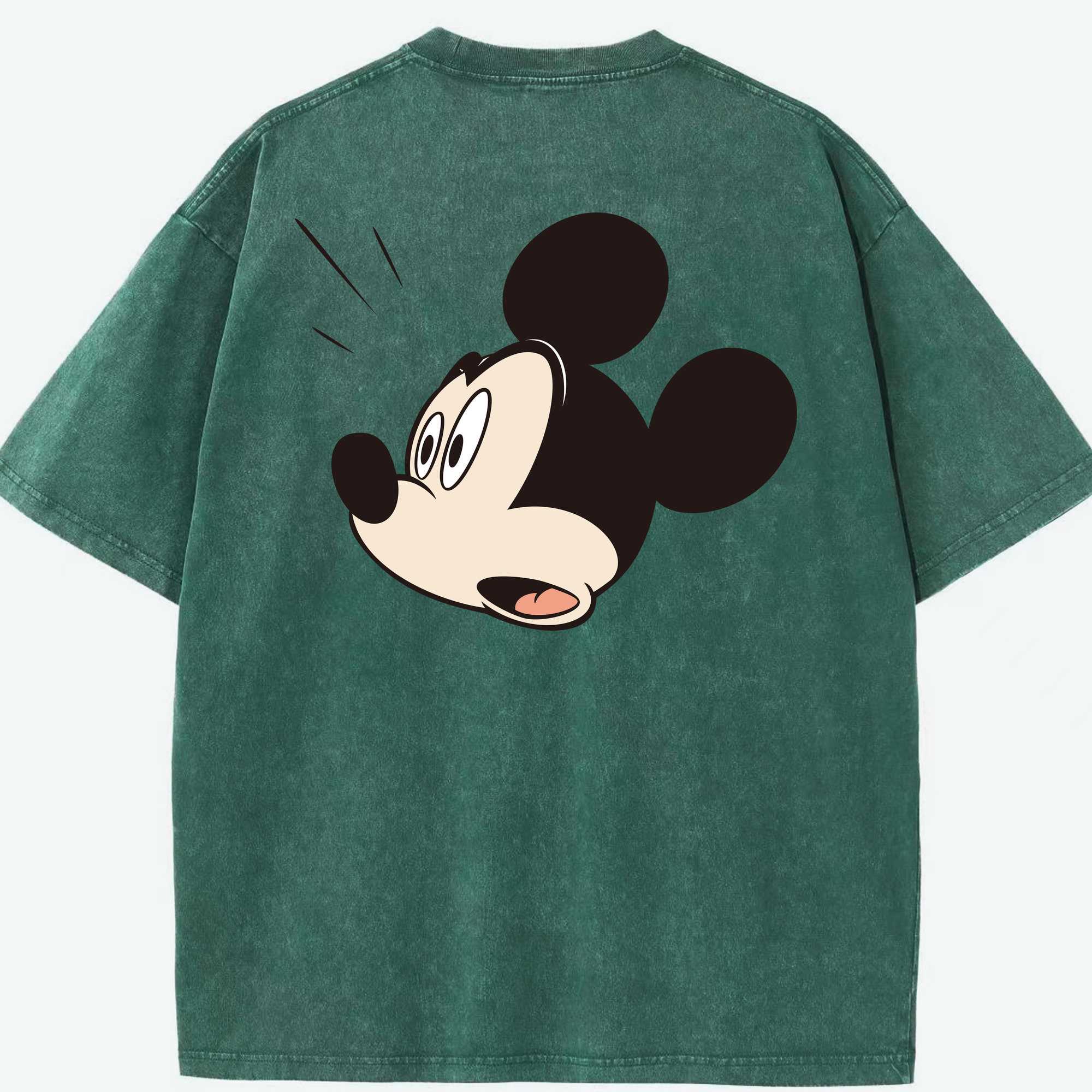 （画像用） ミッキーマウス Mickey Mouse 綿100% ヴィンテージ風 半袖Tシャツ（背面プリント）